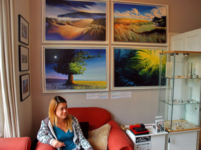 David's paintings and guest artist Rowena